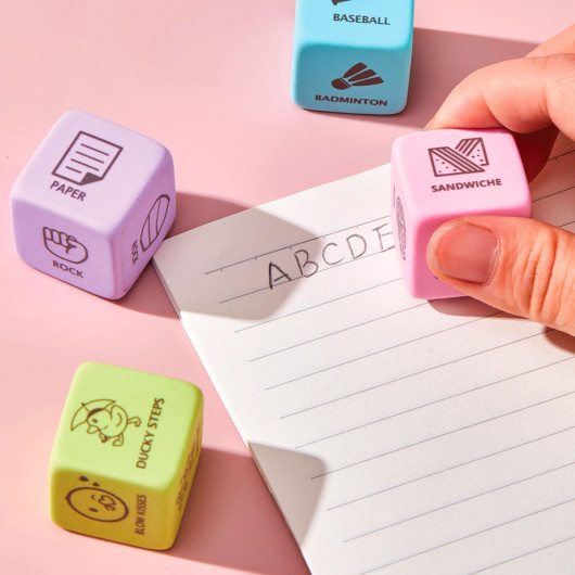 Cube Shaped Erasers Feature